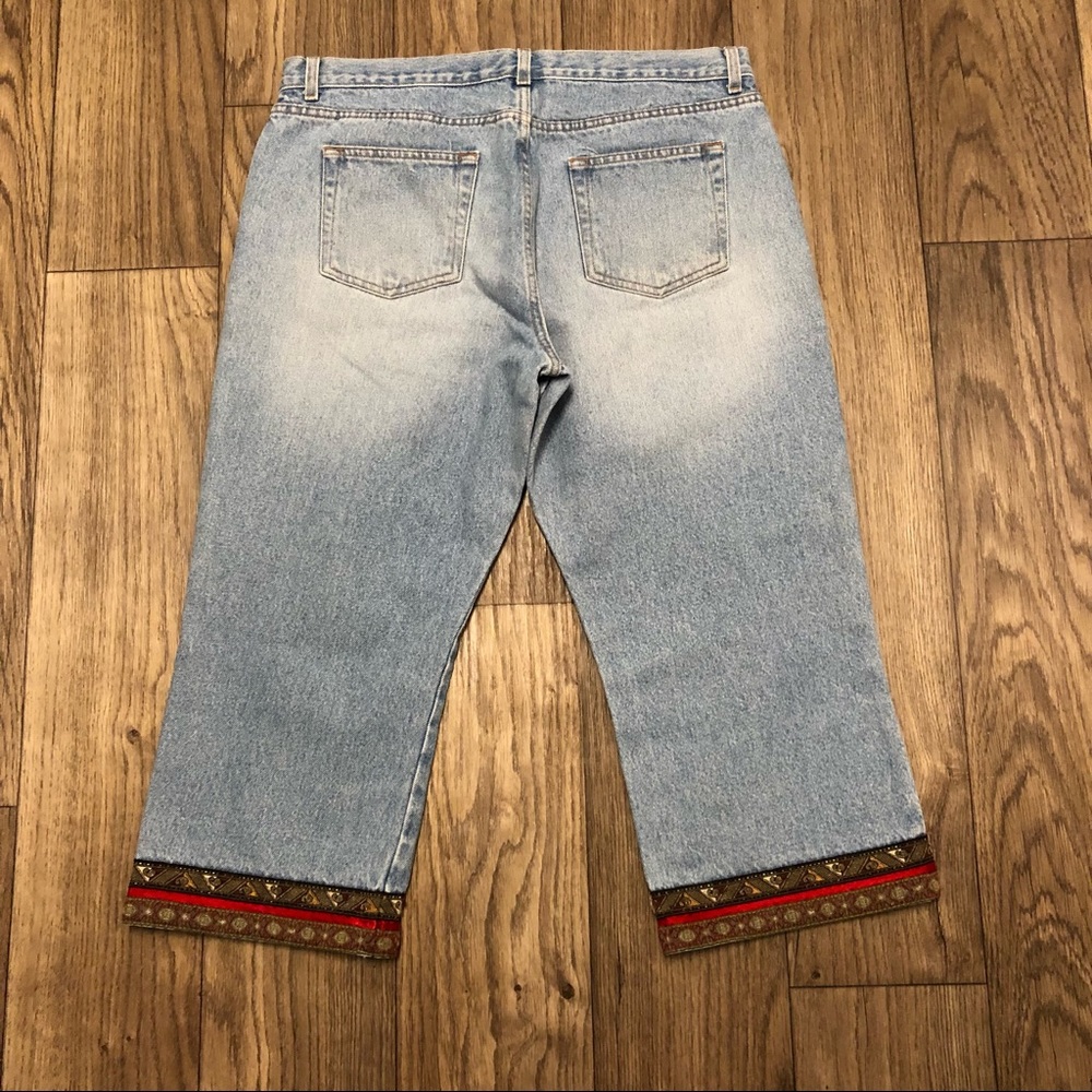 Cropped London Jeans With Ribbon Trim - Picture 2 of 12